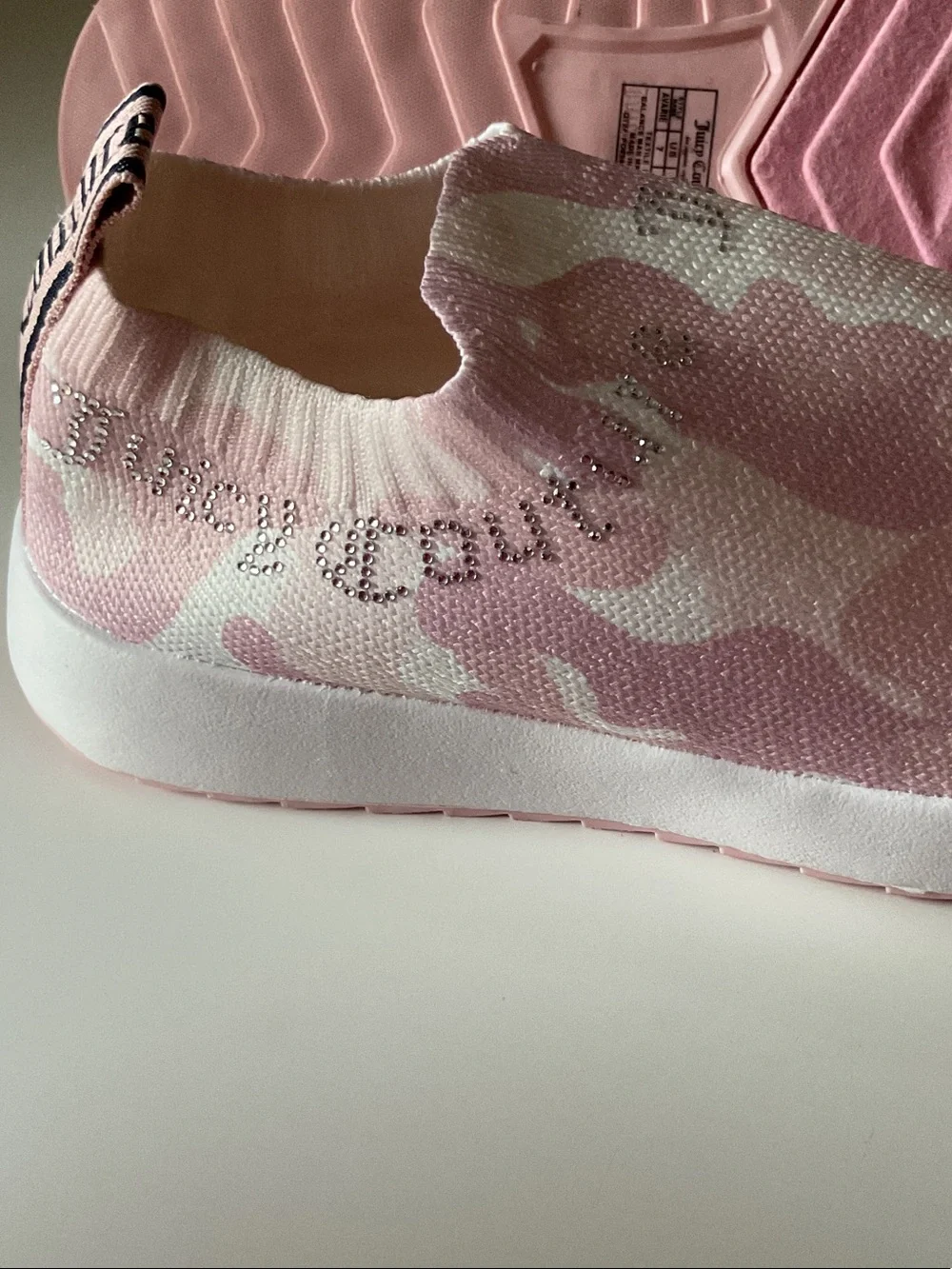 Juicy Couture Pink & White Camouflage Slip-On Sneakers